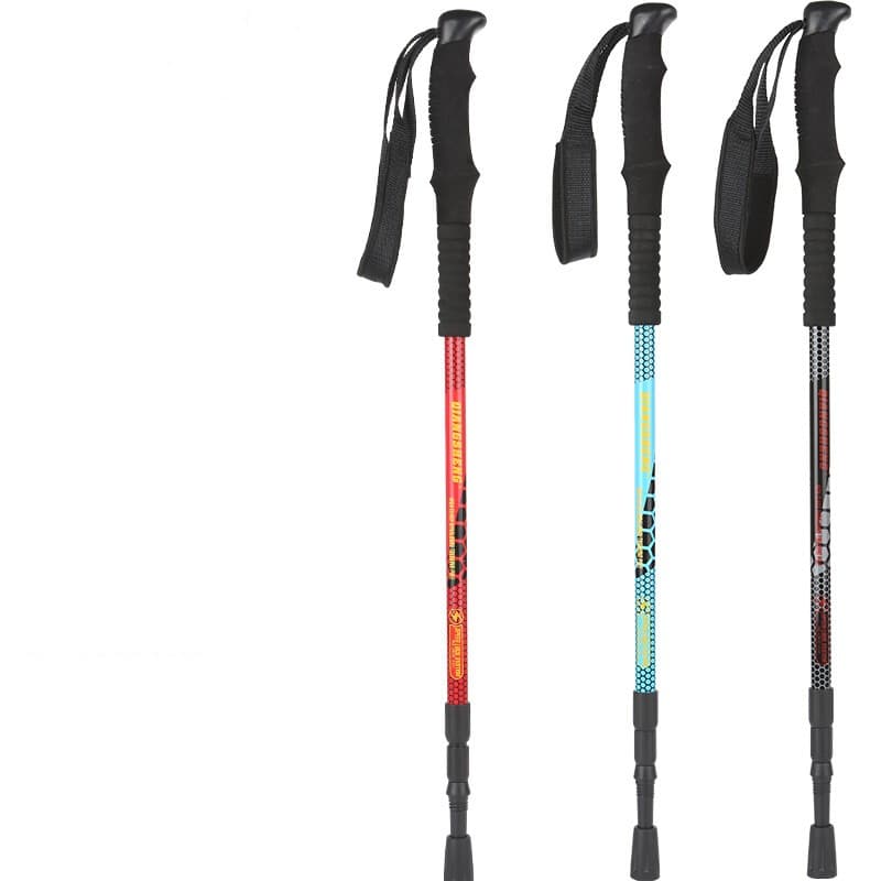 杖　軽量アルミ製ウォーキングの杖 三段伸縮登山杖二本組