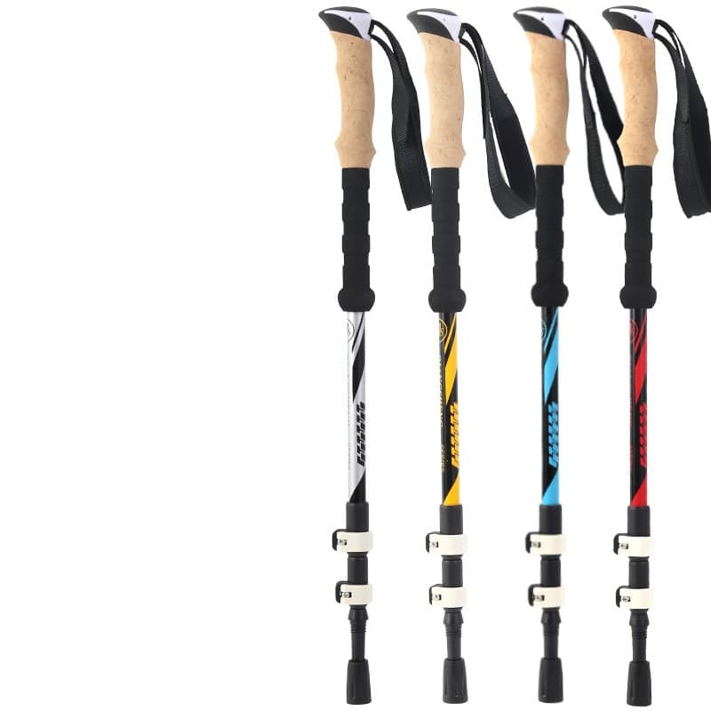 杖　軽量アルミ製登山の杖 三段伸縮式 二本組