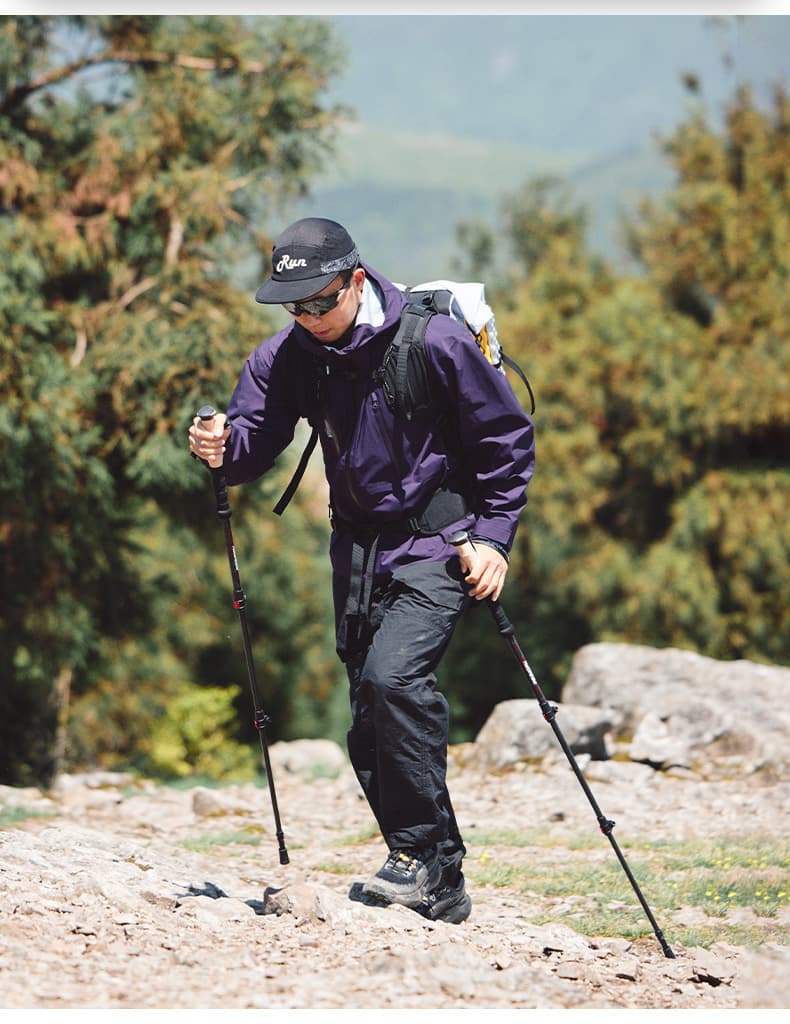 杖 超軽量三段伸縮式登山杖