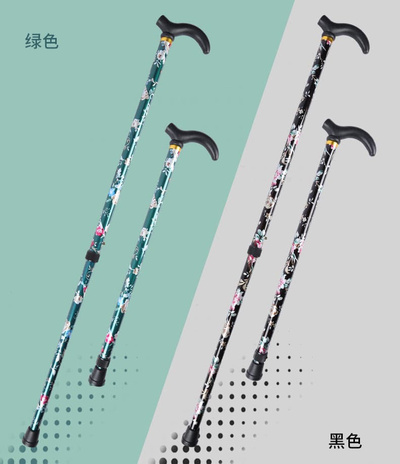 杖 ウォーキングの杖 折りたたみ式 花柄デザイン軽量杖