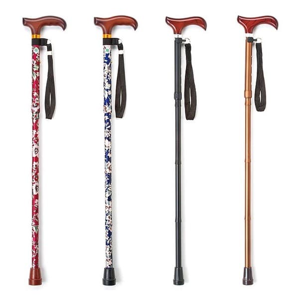 杖　ウォーキング用折りたたみ杖 花柄無地選択可能