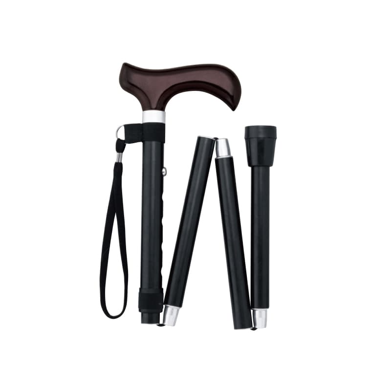 杖 ウォーキングの杖 折りたたみ式高級木製グリップ杖