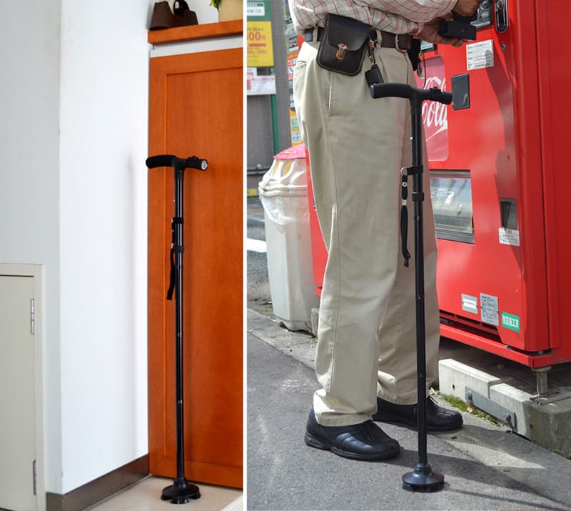 杖 ウォーキングの杖 折りたたみ自立式伸縮杖